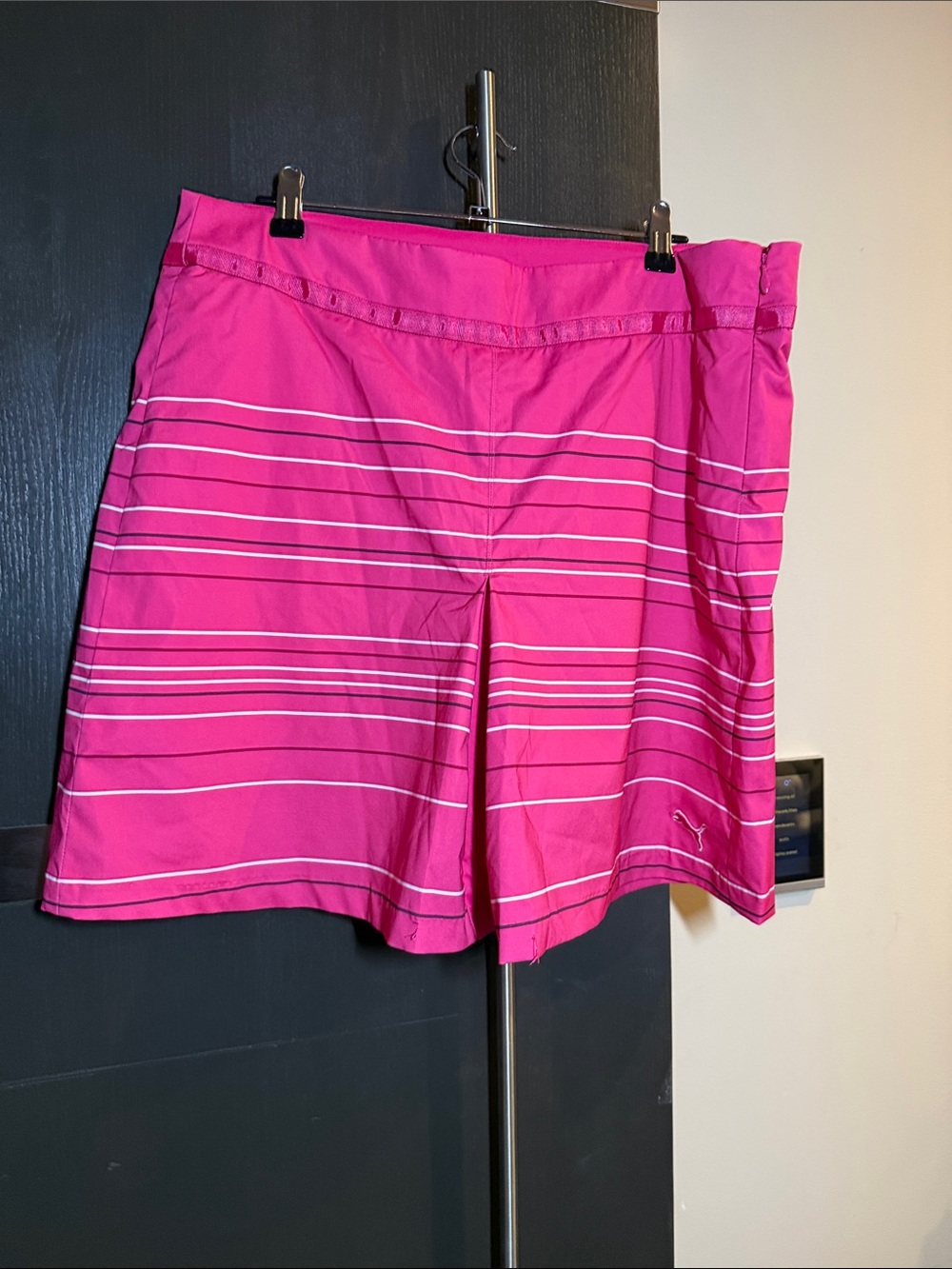 Puma Women's Hot Pink Striped Golf Skort
